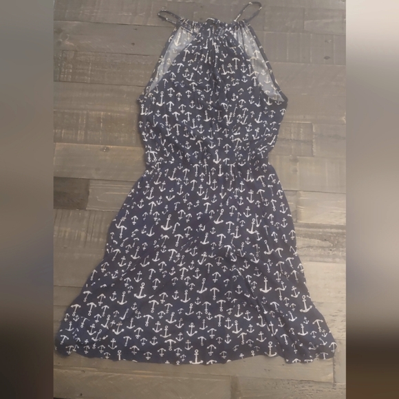 Navy Blue Anchor Dress - Picture 1 of 3